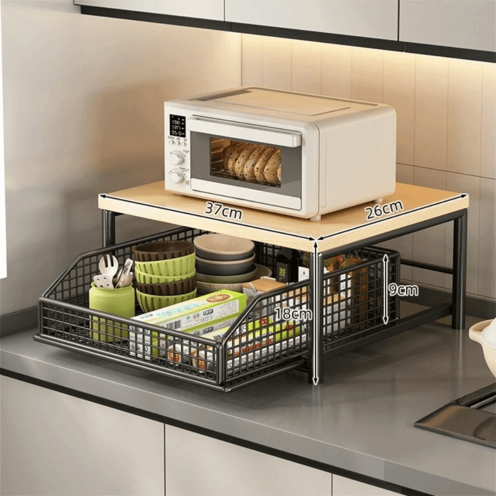 Multi-Functional With Drawers Microwave Stand Space Saving Countertop Storage Multi-Appliance Rack Microwave Rack Toaster Oven - Smoothy Home