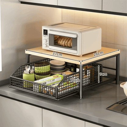 Multi-Functional With Drawers Microwave Stand Space Saving Countertop Storage Multi-Appliance Rack Microwave Rack Toaster Oven - Smoothy Home