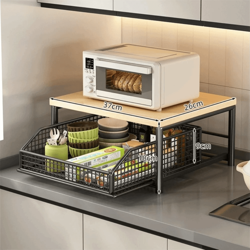 Multi-Functional With Drawers Microwave Stand Space Saving Countertop Storage Multi-Appliance Rack Microwave Rack Toaster Oven - Smoothy Home