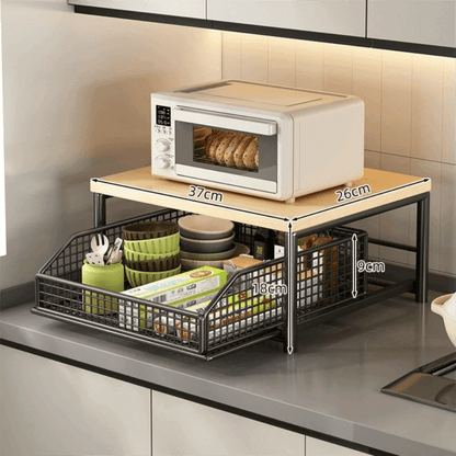 Multi-Functional With Drawers Microwave Stand Space Saving Countertop Storage Multi-Appliance Rack Microwave Rack Toaster Oven - Smoothy Home