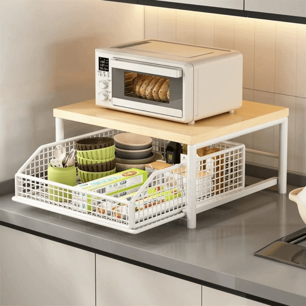 Multi-Functional With Drawers Microwave Stand Space Saving Countertop Storage Multi-Appliance Rack Microwave Rack Toaster Oven - Smoothy Home