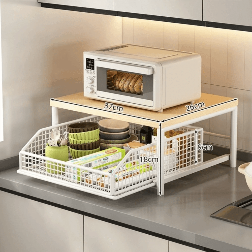 Multi-Functional With Drawers Microwave Stand Space Saving Countertop Storage Multi-Appliance Rack Microwave Rack Toaster Oven - Smoothy Home