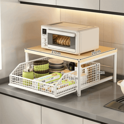 Multi-Functional With Drawers Microwave Stand Space Saving Countertop Storage Multi-Appliance Rack Microwave Rack Toaster Oven - Smoothy Home
