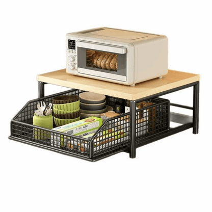 Multi-Functional With Drawers Microwave Stand Space Saving Countertop Storage Multi-Appliance Rack Microwave Rack Toaster Oven - Smoothy Home