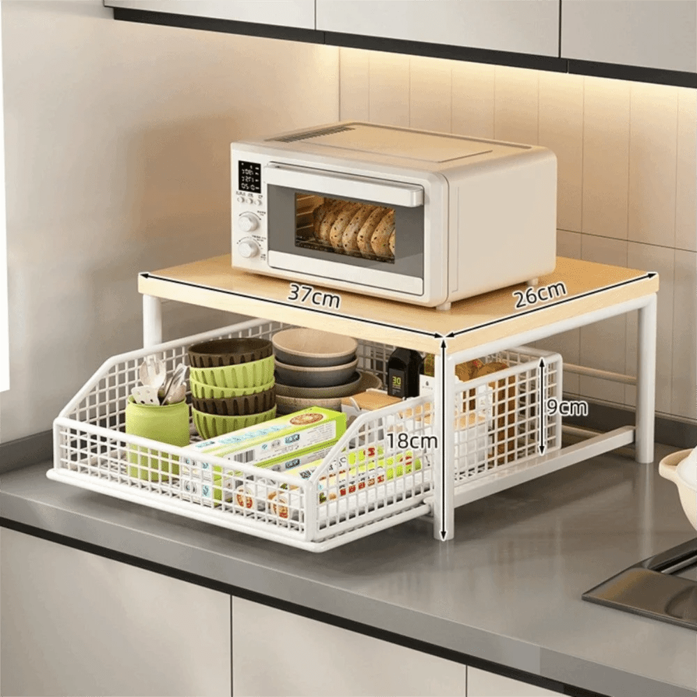 Multi-Functional With Drawers Microwave Stand Space Saving Countertop Storage Multi-Appliance Rack Microwave Rack Toaster Oven - Smoothy Home