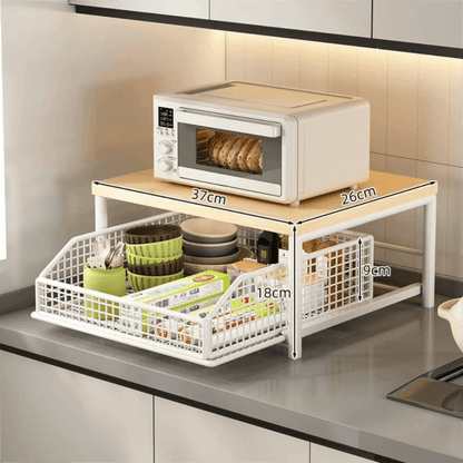 Multi-Functional With Drawers Microwave Stand Space Saving Countertop Storage Multi-Appliance Rack Microwave Rack Toaster Oven - Smoothy Home