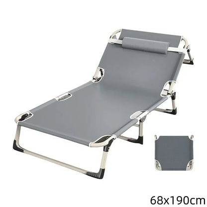 Multifunctional Steel Pipe Folding Lounger, Home Simple Single Ultralight Night Bed, Office Nap Camp Bed, Camping Tourist Bed - Smoothy Home