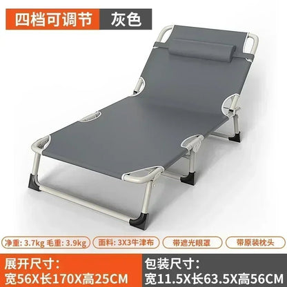 Multifunctional Steel Pipe Folding Lounger, Home Simple Single Ultralight Night Bed, Office Nap Camp Bed, Camping Tourist Bed - Smoothy Home