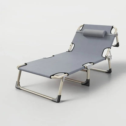 Multifunctional Steel Pipe Folding Lounger, Home Simple Single Ultralight Night Bed, Office Nap Camp Bed, Camping Tourist Bed - Smoothy Home