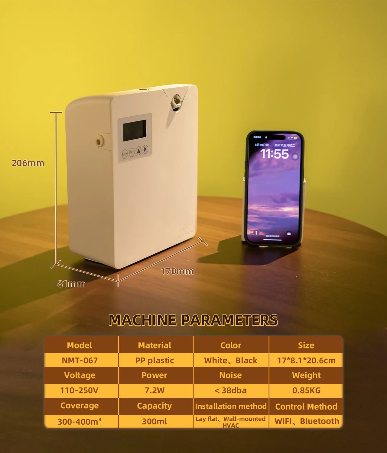 NAMSTE Aroma Diffuser WIFI Electric Aromatic Oasis Bluetooth Room Fragrance Air Freshener Essential Oils Purifiers 400m³ - Smoothy Home