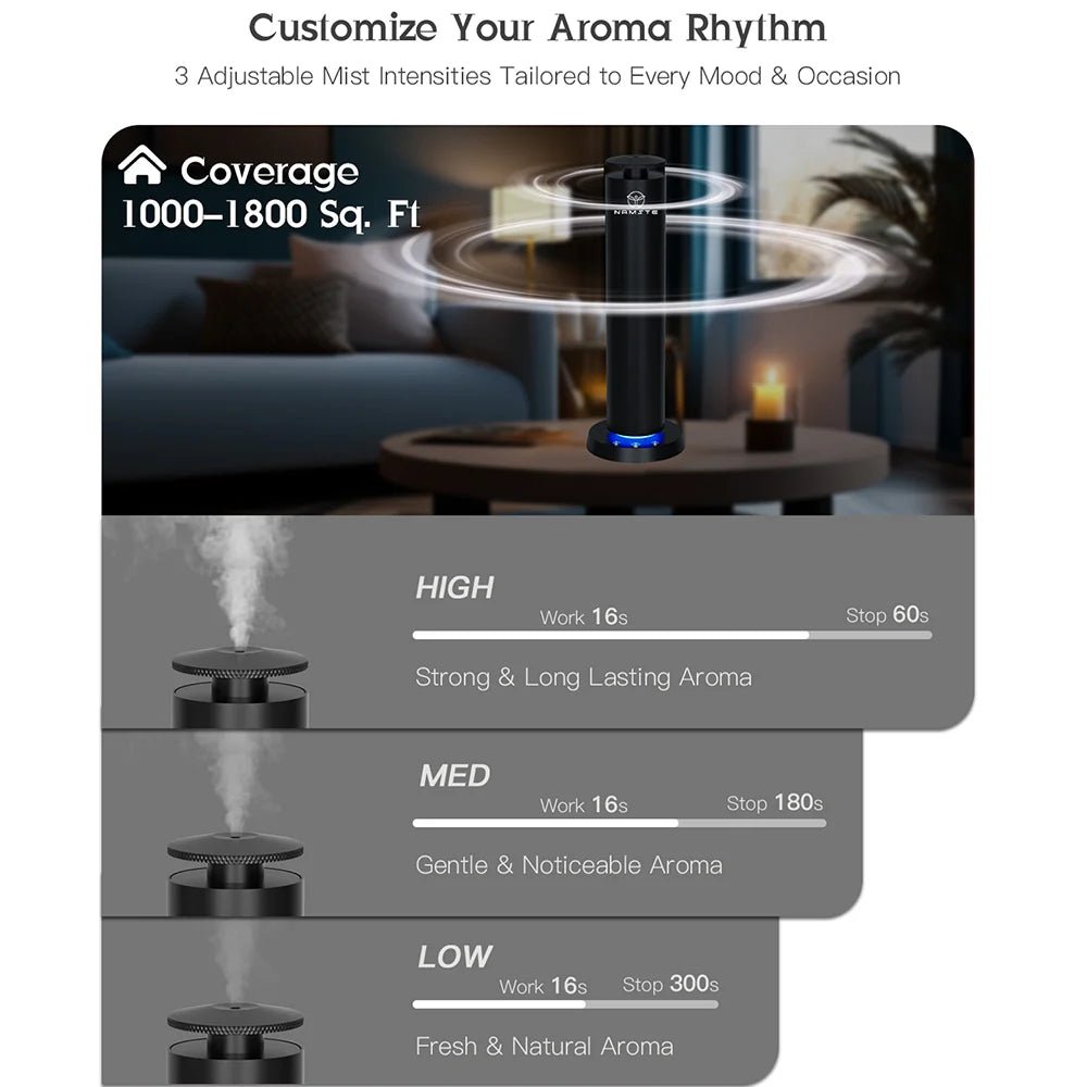 NAMSTE Smart Aroma Diffuser Essential Oil Diffusers Bluetooth Remote Button Control Fragrance Diffuser Scent Air Machine Home - Smoothy Home