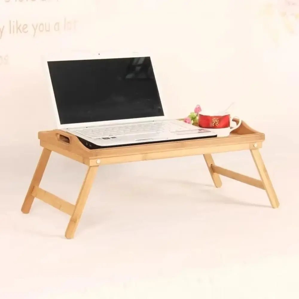 New Folding Table Multifunction Bamboo Dining-table Mini Breakfast Dessert Tray Bedroom - Smoothy Home