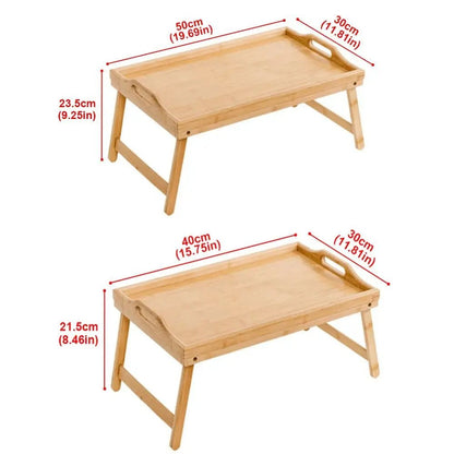 New Folding Table Multifunction Bamboo Dining-table Mini Breakfast Dessert Tray Bedroom - Smoothy Home