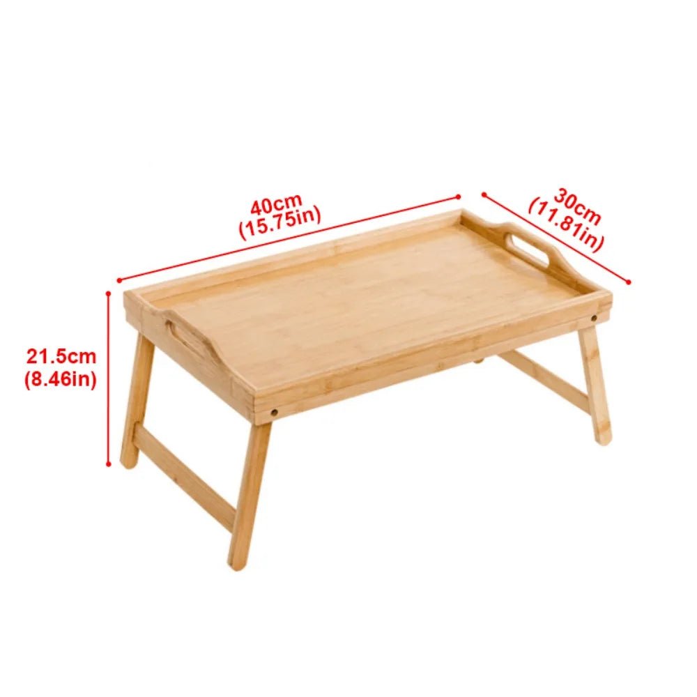 New Folding Table Multifunction Bamboo Dining-table Mini Breakfast Dessert Tray Bedroom - Smoothy Home