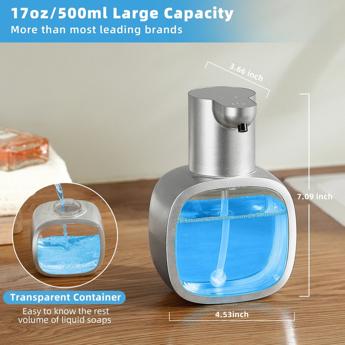 New Wall Mounted Automatic Soap Dispenser Foam Smart Hand Washing Machine 500ml Liquid Rechargeable Bathroom Induction Sensor - Smoothy Home