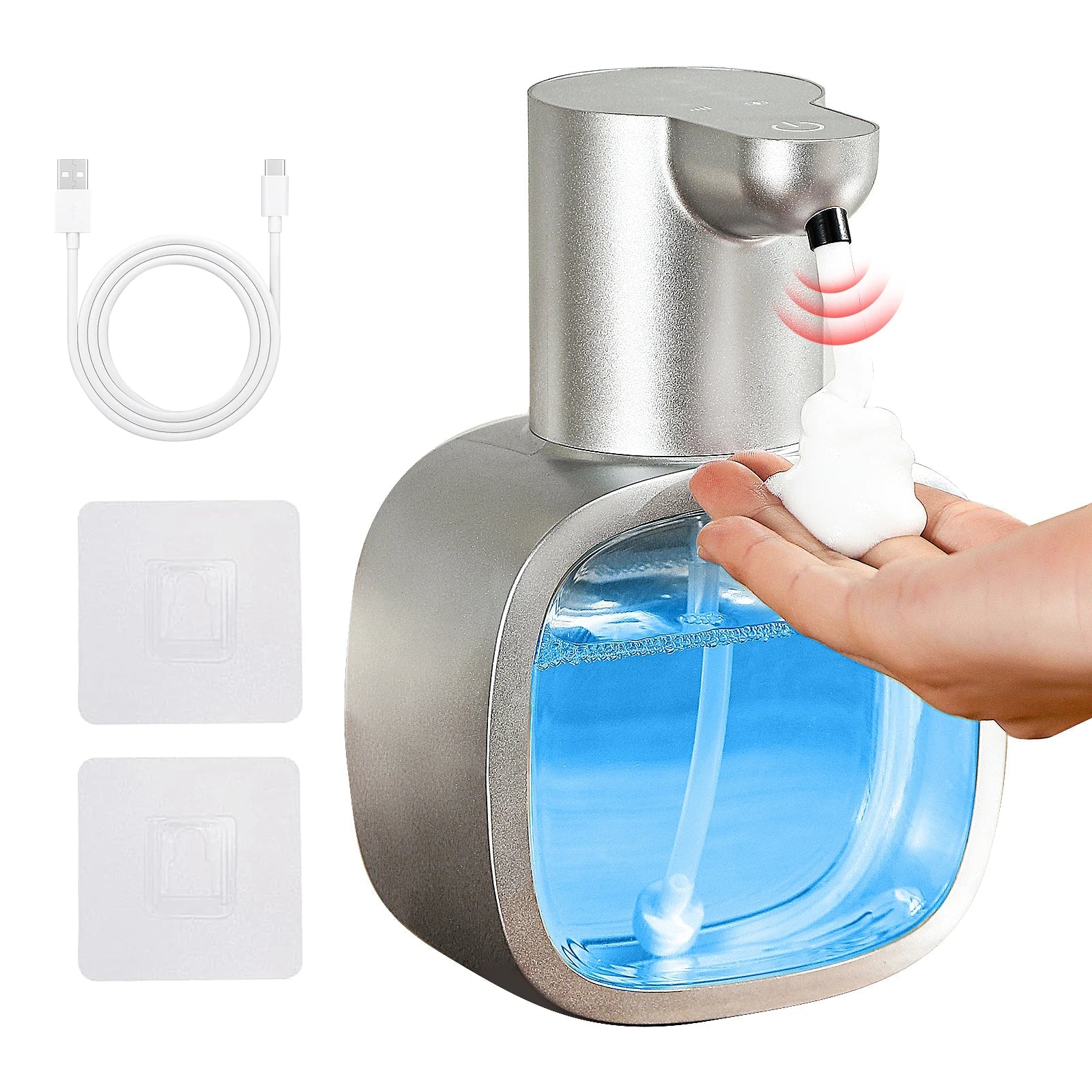 New Wall Mounted Automatic Soap Dispenser Foam Smart Hand Washing Machine 500ml Liquid Rechargeable Bathroom Induction Sensor - Smoothy Home