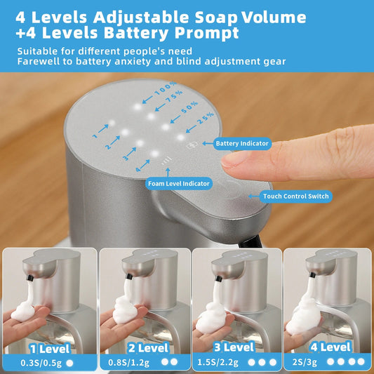 New Wall Mounted Automatic Soap Dispenser Foam Smart Hand Washing Machine 500ml Liquid Rechargeable Bathroom Induction Sensor - Smoothy Home