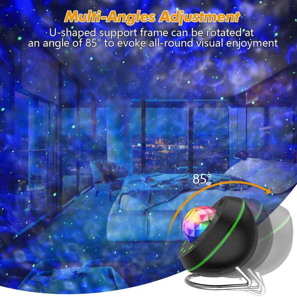 New WiFi Tuya Smart LED Star Galaxy Projector Ocean Wave Starry Sky Night Light Nebula Atmospher Lamp Blueteeth USB Music Player - Smoothy Home