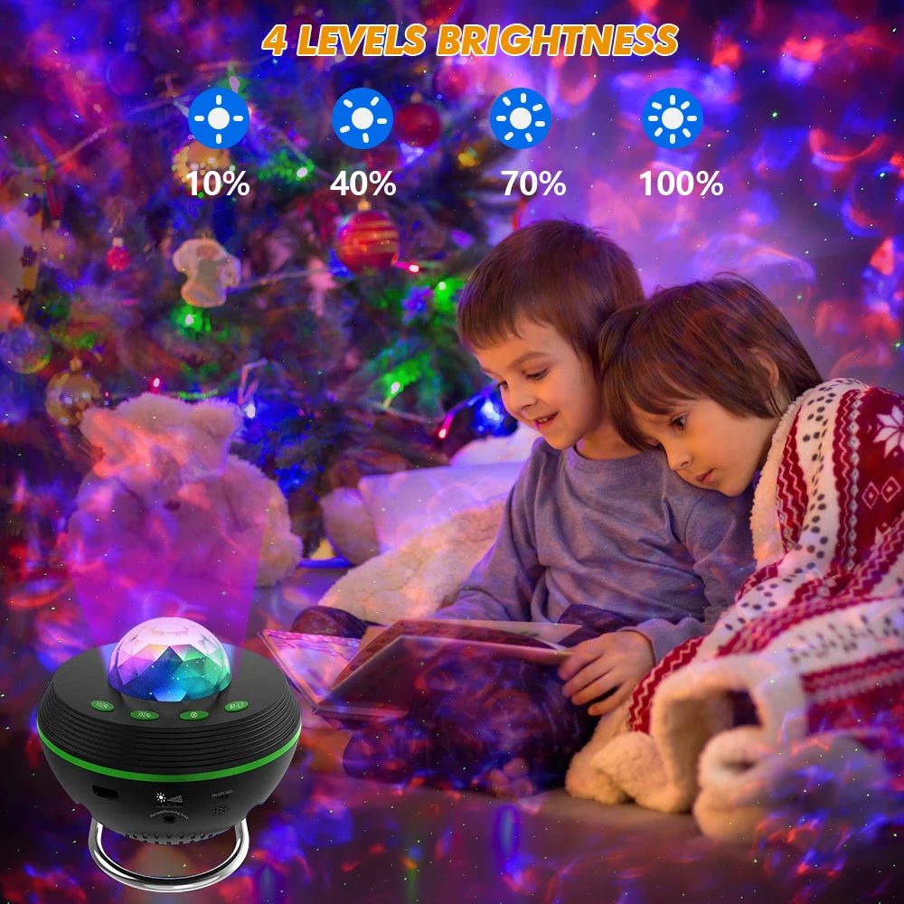 New WiFi Tuya Smart LED Star Galaxy Projector Ocean Wave Starry Sky Night Light Nebula Atmospher Lamp Blueteeth USB Music Player - Smoothy Home