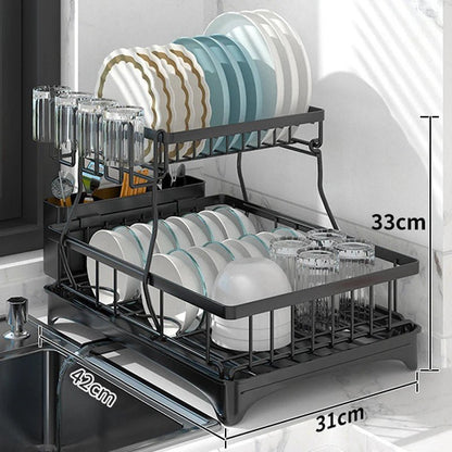 Non Perforated Folding Cabinet with Pull-out Basket Multifunctional Snack Storage Rack Household Kitchen Sink Storage Rack - Smoothy Home