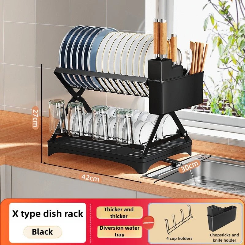 Non Perforated Folding Cabinet with Pull-out Basket Multifunctional Snack Storage Rack Household Kitchen Sink Storage Rack - Smoothy Home