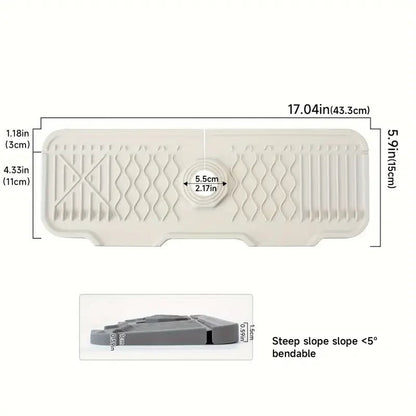 Non-slip Silicone Kitchen Drain Mat, Suitable for Modern Sink Dishwashing and Food Prep Trays. Durable, Easy to Clean, Splash-Pr - Smoothy Home
