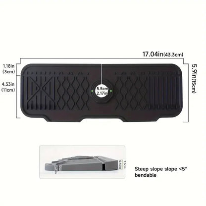 Non-slip Silicone Kitchen Drain Mat, Suitable for Modern Sink Dishwashing and Food Prep Trays. Durable, Easy to Clean, Splash-Pr - Smoothy Home