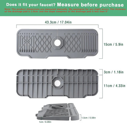 Non-slip Silicone Kitchen Drain Mat, Suitable for Modern Sink Dishwashing and Food Prep Trays. Durable, Easy to Clean, Splash-Pr - Smoothy Home