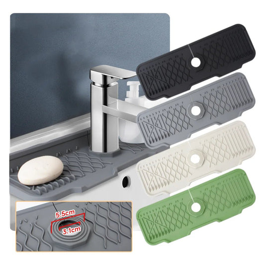Non-slip Silicone Kitchen Drain Mat, Suitable for Modern Sink Dishwashing and Food Prep Trays. Durable, Easy to Clean, Splash-Pr - Smoothy Home