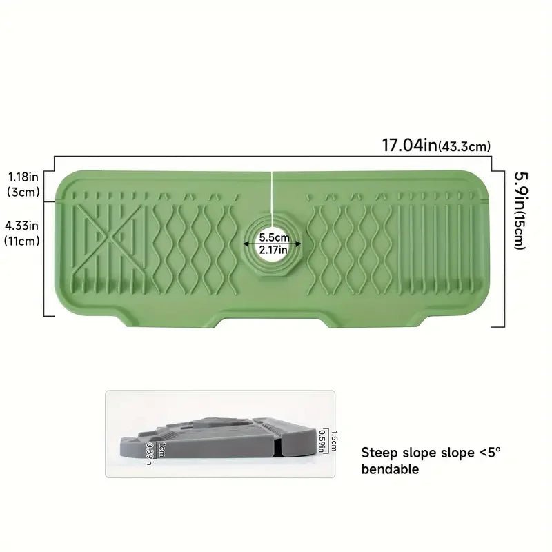 Non-slip Silicone Kitchen Drain Mat, Suitable for Modern Sink Dishwashing and Food Prep Trays. Durable, Easy to Clean, Splash-Pr - Smoothy Home