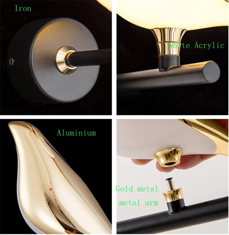Nordic Golden Bird LED Wall Lights Parlor Bar Creative Wall Lamps Novelty Sconces Bedroom Bedside Lamp Living Room Decoration - Smoothy Home