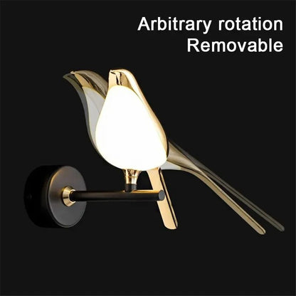 Nordic Golden Bird LED Wall Lights Parlor Bar Creative Wall Lamps Novelty Sconces Bedroom Bedside Lamp Living Room Decoration - Smoothy Home