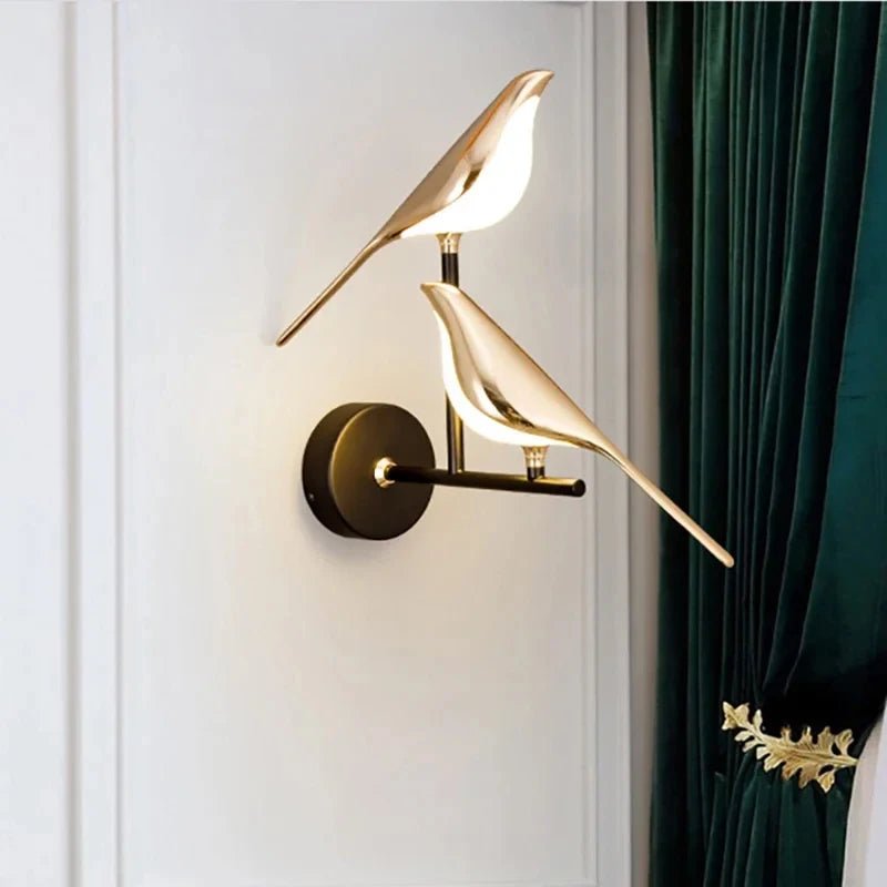 Nordic Golden Bird LED Wall Lights Parlor Bar Creative Wall Lamps Novelty Sconces Bedroom Bedside Lamp Living Room Decoration - Smoothy Home