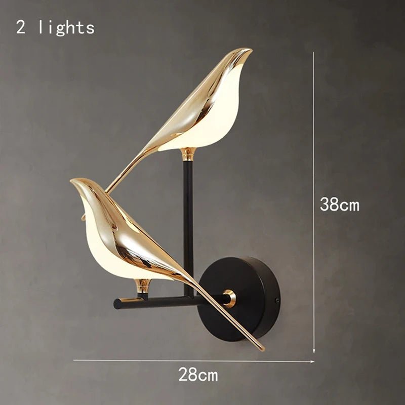 Nordic Golden Bird LED Wall Lights Parlor Bar Creative Wall Lamps Novelty Sconces Bedroom Bedside Lamp Living Room Decoration - Smoothy Home