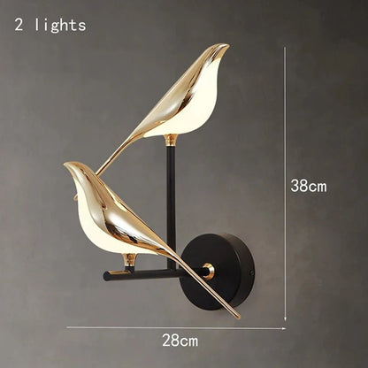 Nordic Golden Bird LED Wall Lights Parlor Bar Creative Wall Lamps Novelty Sconces Bedroom Bedside Lamp Living Room Decoration - Smoothy Home
