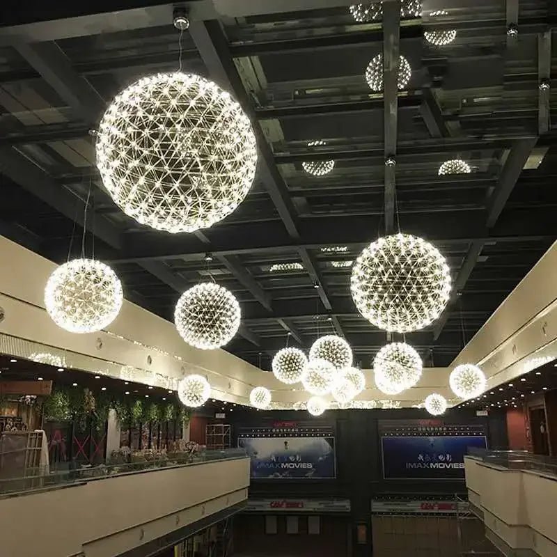 Nordic LEDSpark Ball Chandelier Restaurant Living Room Bedroom Shopping Center Hotel Luxury Pendant Lamp Park Art Decor Lighting - Smoothy Home