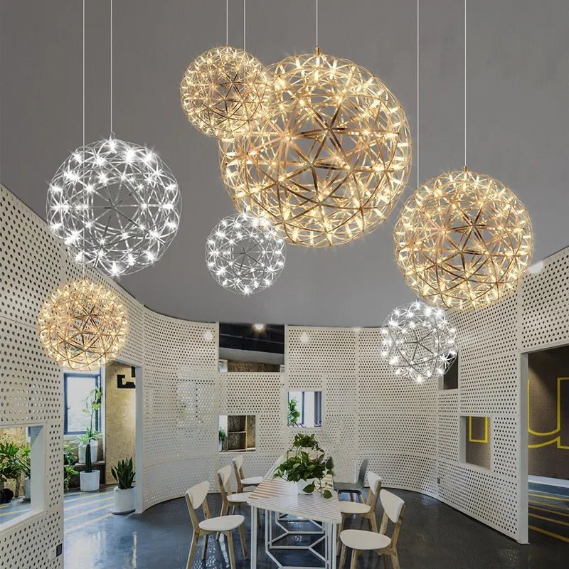 Nordic LEDSpark Ball Chandelier Restaurant Living Room Bedroom Shopping Center Hotel Luxury Pendant Lamp Park Art Decor Lighting - Smoothy Home