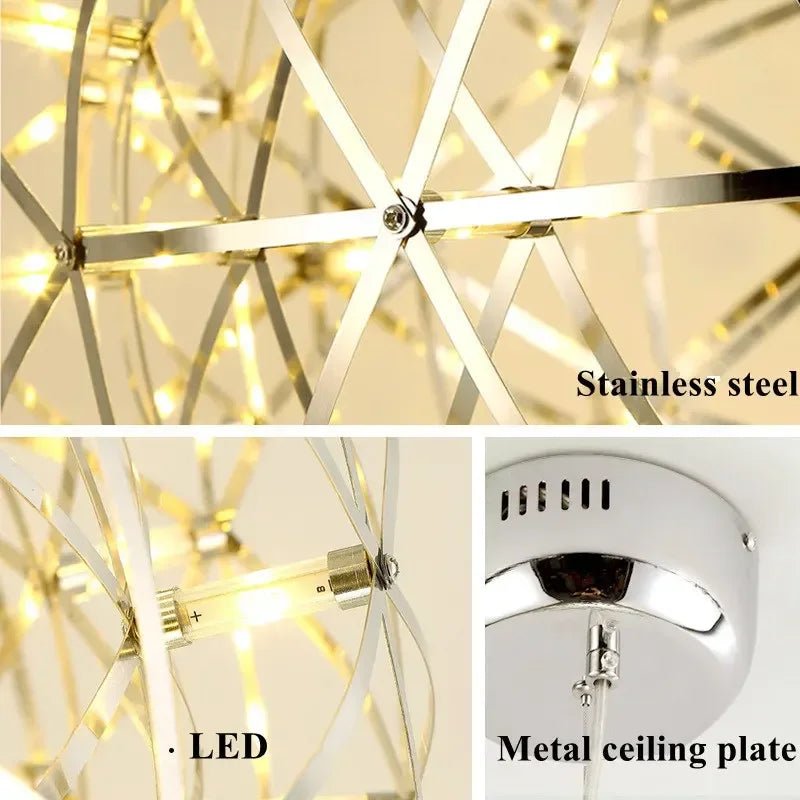 Nordic LEDSpark Ball Chandelier Restaurant Living Room Bedroom Shopping Center Hotel Luxury Pendant Lamp Park Art Decor Lighting - Smoothy Home