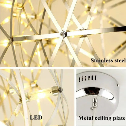 Nordic LEDSpark Ball Chandelier Restaurant Living Room Bedroom Shopping Center Hotel Luxury Pendant Lamp Park Art Decor Lighting - Smoothy Home