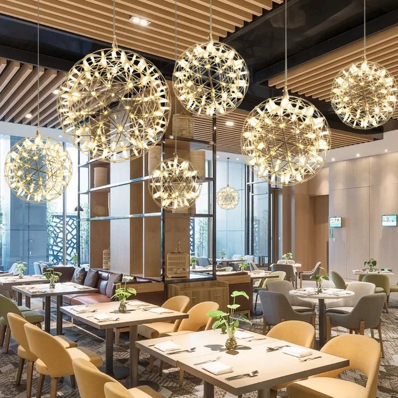 Nordic LEDSpark Ball Chandelier Restaurant Living Room Bedroom Shopping Center Hotel Luxury Pendant Lamp Park Art Decor Lighting - Smoothy Home