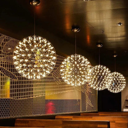 Nordic LEDSpark Ball Chandelier Restaurant Living Room Bedroom Shopping Center Hotel Luxury Pendant Lamp Park Art Decor Lighting - Smoothy Home