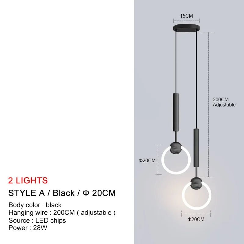 Nordic Luxury LED Restaurant Ceiling Pendant Lights Dining Room Chandelier Fixtures Decor Bar Bedroom Bedside Hanging Lamp Gold - Smoothy Home