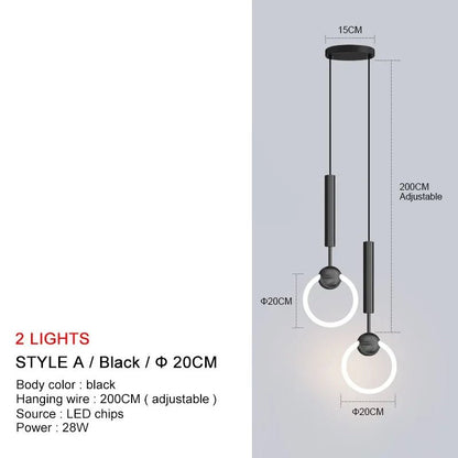Nordic Luxury LED Restaurant Ceiling Pendant Lights Dining Room Chandelier Fixtures Decor Bar Bedroom Bedside Hanging Lamp Gold - Smoothy Home