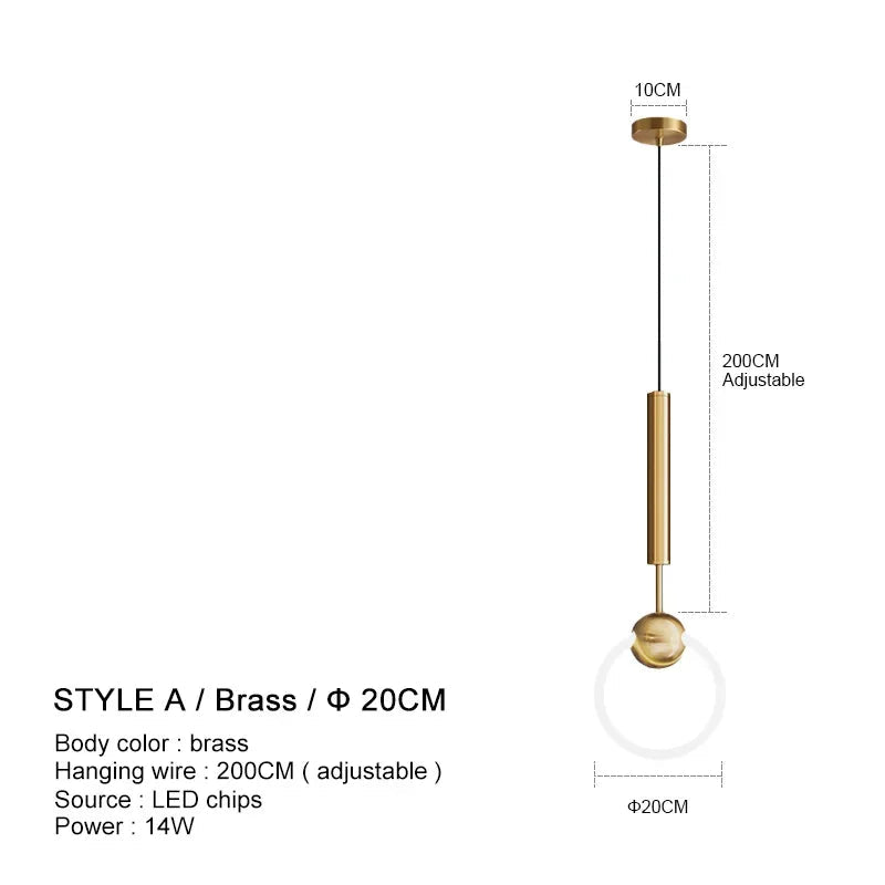 Nordic Luxury LED Restaurant Ceiling Pendant Lights Dining Room Chandelier Fixtures Decor Bar Bedroom Bedside Hanging Lamp Gold - Smoothy Home