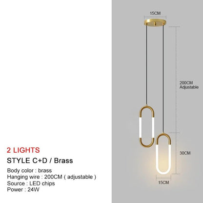 Nordic Luxury LED Restaurant Ceiling Pendant Lights Dining Room Chandelier Fixtures Decor Bar Bedroom Bedside Hanging Lamp Gold - Smoothy Home