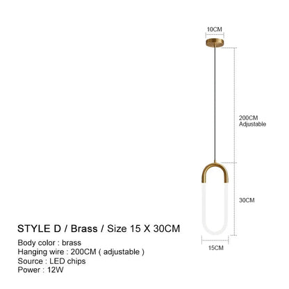 Nordic Luxury LED Restaurant Ceiling Pendant Lights Dining Room Chandelier Fixtures Decor Bar Bedroom Bedside Hanging Lamp Gold - Smoothy Home