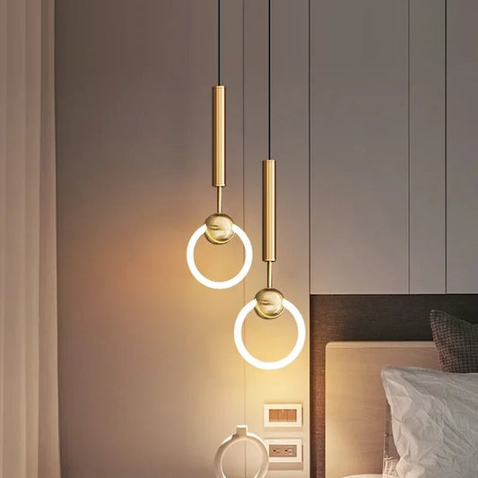 Nordic Luxury LED Restaurant Ceiling Pendant Lights Dining Room Chandelier Fixtures Decor Bar Bedroom Bedside Hanging Lamp Gold - Smoothy Home