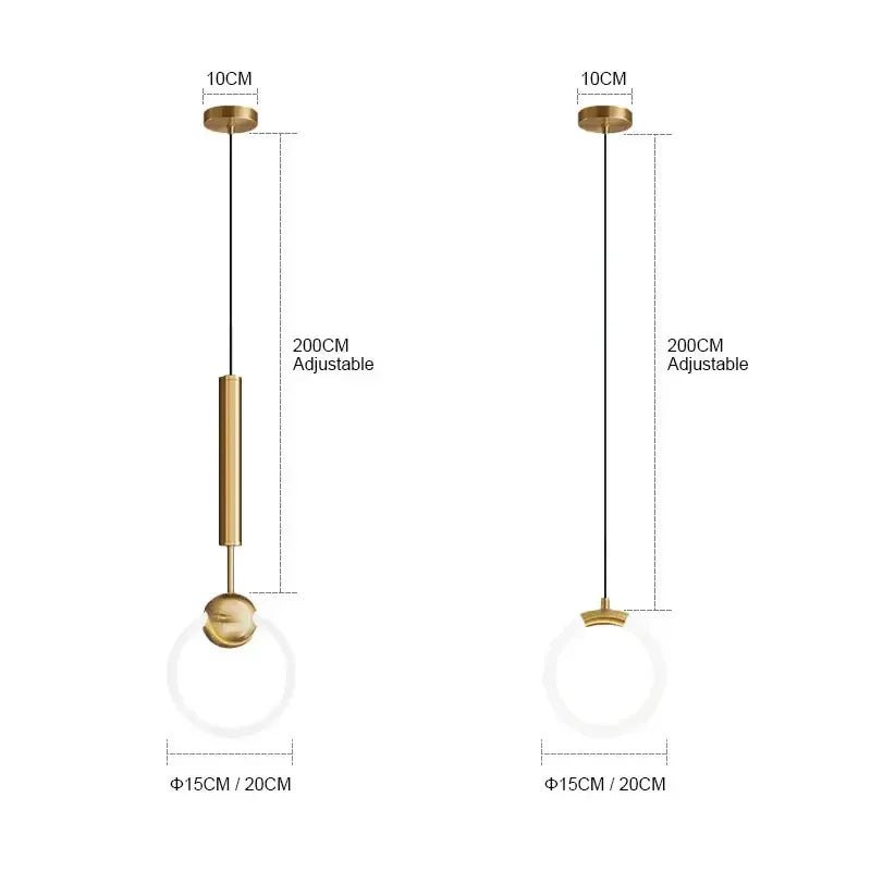 Nordic Luxury LED Restaurant Ceiling Pendant Lights Dining Room Chandelier Fixtures Decor Bar Bedroom Bedside Hanging Lamp Gold - Smoothy Home