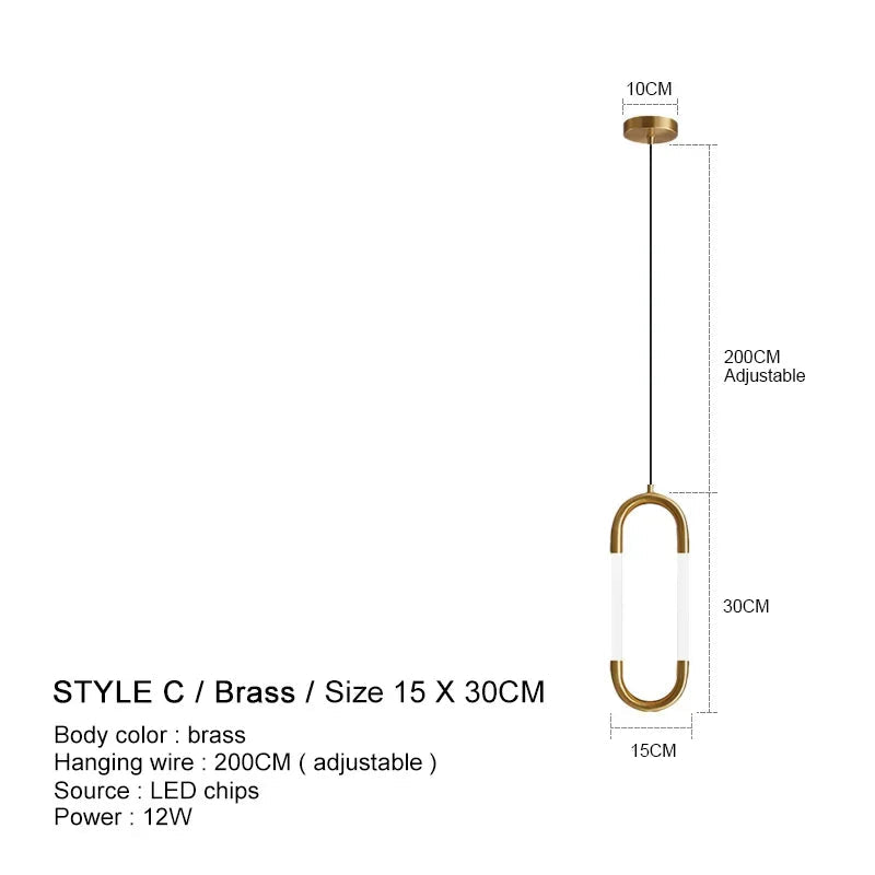 Nordic Luxury LED Restaurant Ceiling Pendant Lights Dining Room Chandelier Fixtures Decor Bar Bedroom Bedside Hanging Lamp Gold - Smoothy Home