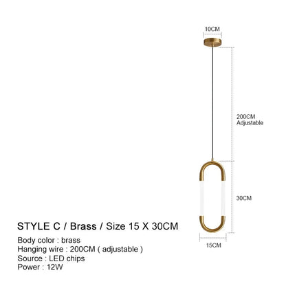 Nordic Luxury LED Restaurant Ceiling Pendant Lights Dining Room Chandelier Fixtures Decor Bar Bedroom Bedside Hanging Lamp Gold - Smoothy Home